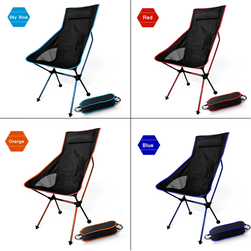 저렴한 휴대용 비치 의자 낚시 경치 감상 캠핑 초경량 접의식 의자 아웃도어 가구 옥스포드 패브릭 최대 150kg 달 관찰, 피크닉 캠핑 낚시 하이킹 야외용 의자