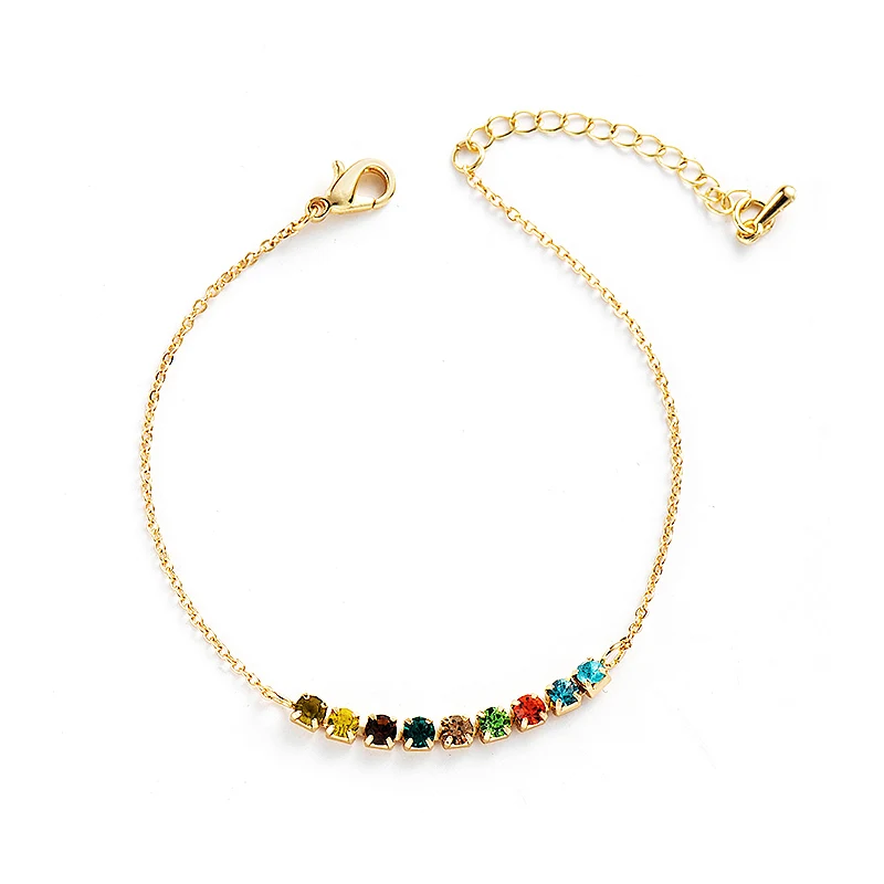 Новинка 2020 Радужный Цирконий теннисные браслеты и для женщин трендовый Золотой