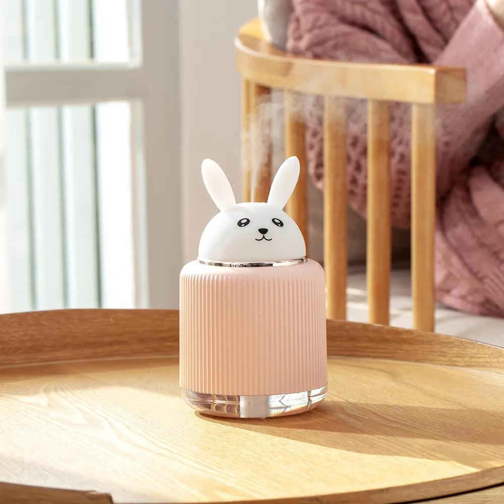 

300ML USB Air Humidifier Cute Cat Ultrasound Aroma Essential Oil Diffuser LED Night Light Car Office Air Purifier Mist Maker