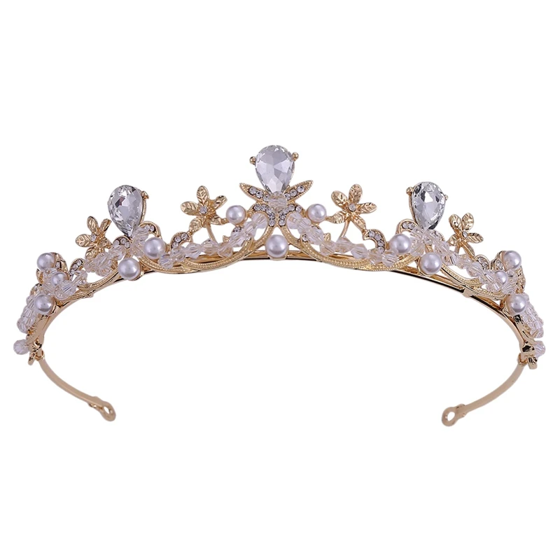 Жемчужная Диадема со стразами головной убор хрустальные тиары и короны