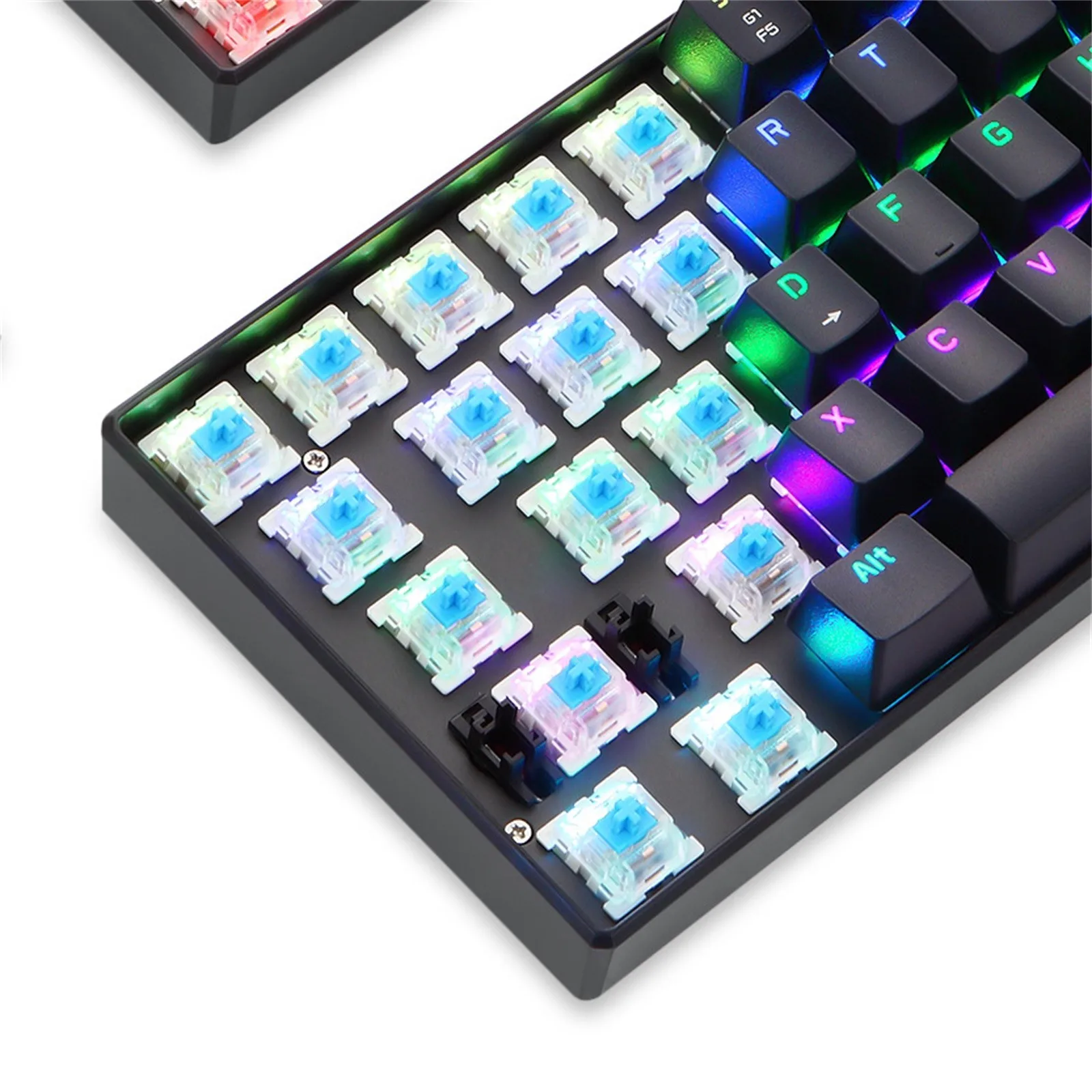 

CK61 RGB Mechanical Gaming Keyboard Blue Switches Keyboard 61 Keys Anti-ghosting with Backlight for Gaming