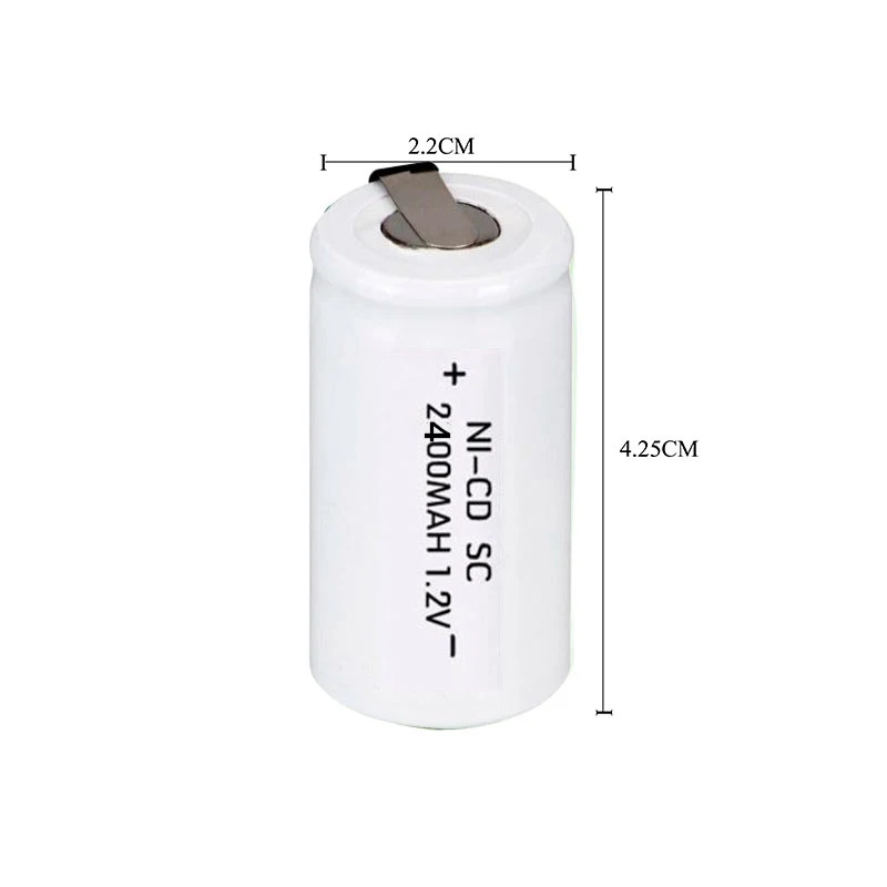14 шт Sub SC 22420 1,2 V батареи 2400mAh 22*22*42 Ni-CD батареи с удлинителем, обработанные в инструменты батареи