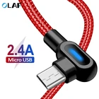 Кабель OLAF Micro USB, для быстрой зарядки и передачи данных, 2 А, 90 градусов, для Samsung, Huawei, Xiaomi, LG, Android