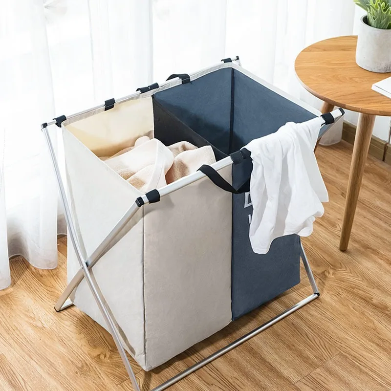 Foldable Dirty Laundry Basket Home Collapsible Printed Grid Hamper Organizer Large Sorter Three | Дом и сад