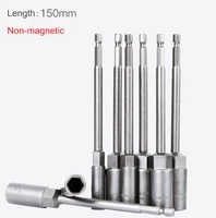 1pcs length 150mm non magnetic hex socket sleeve bit nut driver for power drills impact drivers hand drills tools depth 30mm