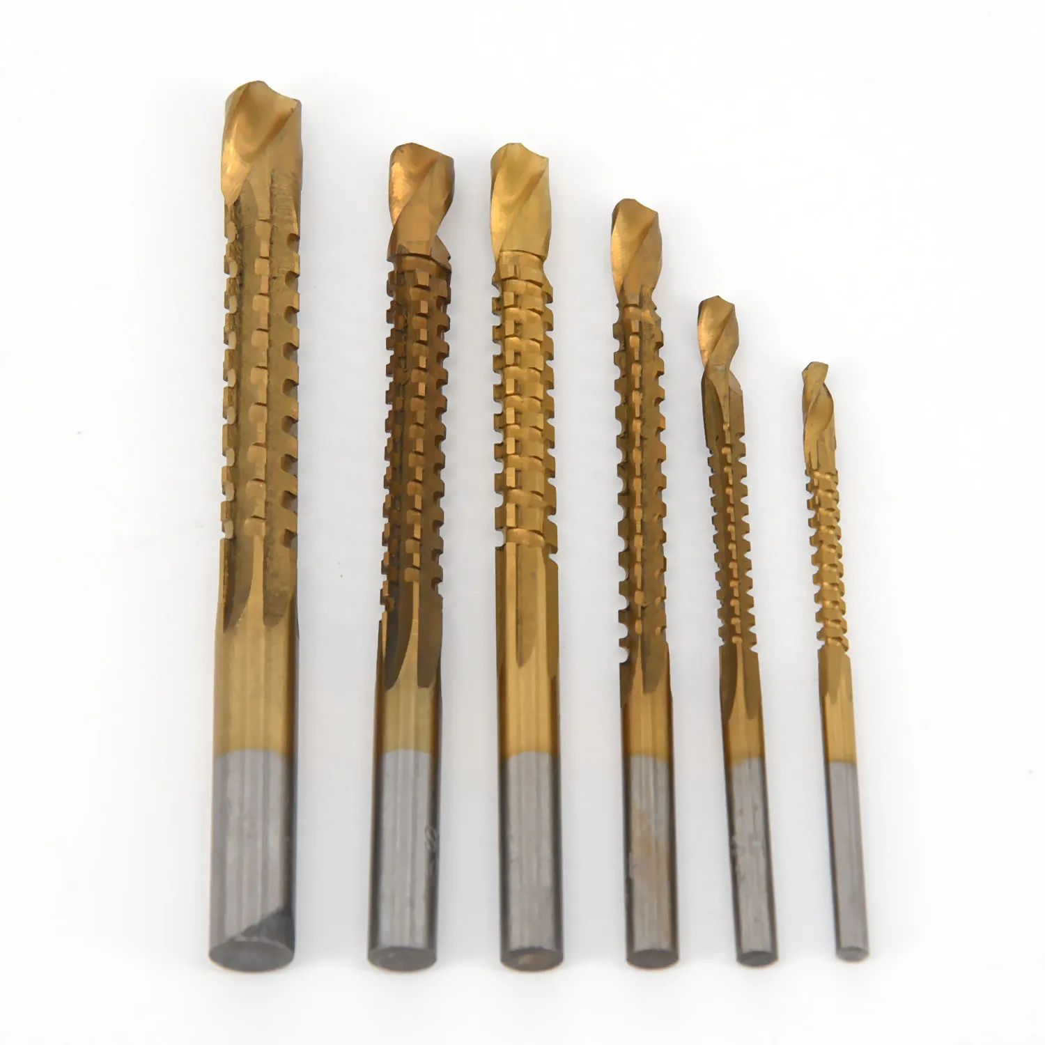 

6pcs HSS Titanium Coated Drill Bits Tools Set For Wood Plastic 3/4/5/6/6.5/8mm