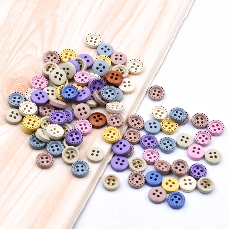50 шт. деревянные пуговицы для шитья диаметр 10 мм Декоративные боты Costura|Пуговицы| |
