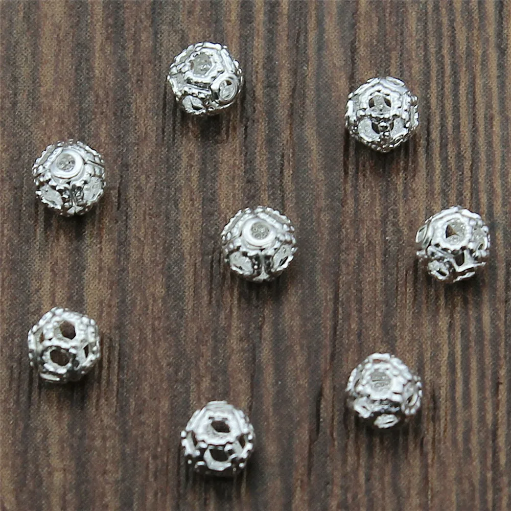 

Accessories for jewelry charm DIY 4mm Hollow crimp & end beads 100pcs