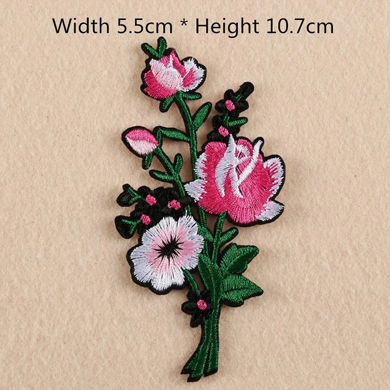 Модная многоцветная красная роза вышитая нашивка аппликация сделай сам наклейки