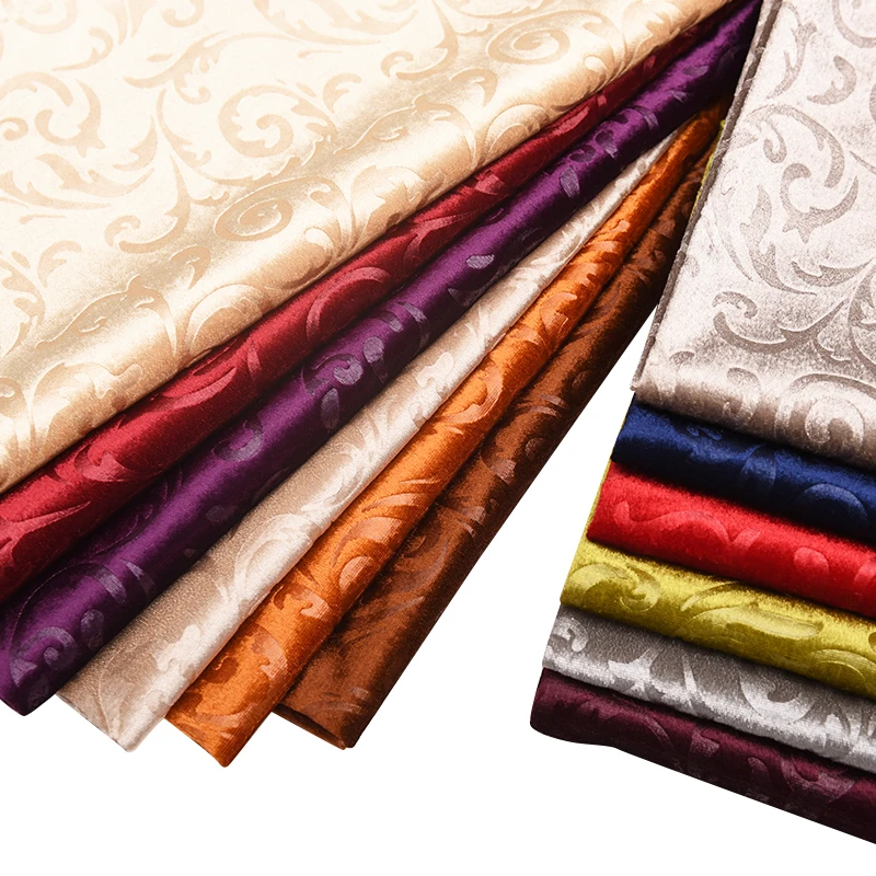 

Wide 57" Thick Embossed Velout Gold Velvet Upholstery Sofa Fabric Large Flower Soft Bag Background Pillow DIY Material