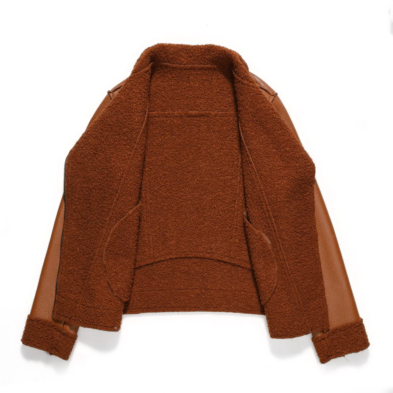 

Women's Short Imitation Leather Coat, Korean Lapel Coat and Fu Leather Jacket Leather Jacket Faux Fur Coat Faux Leather