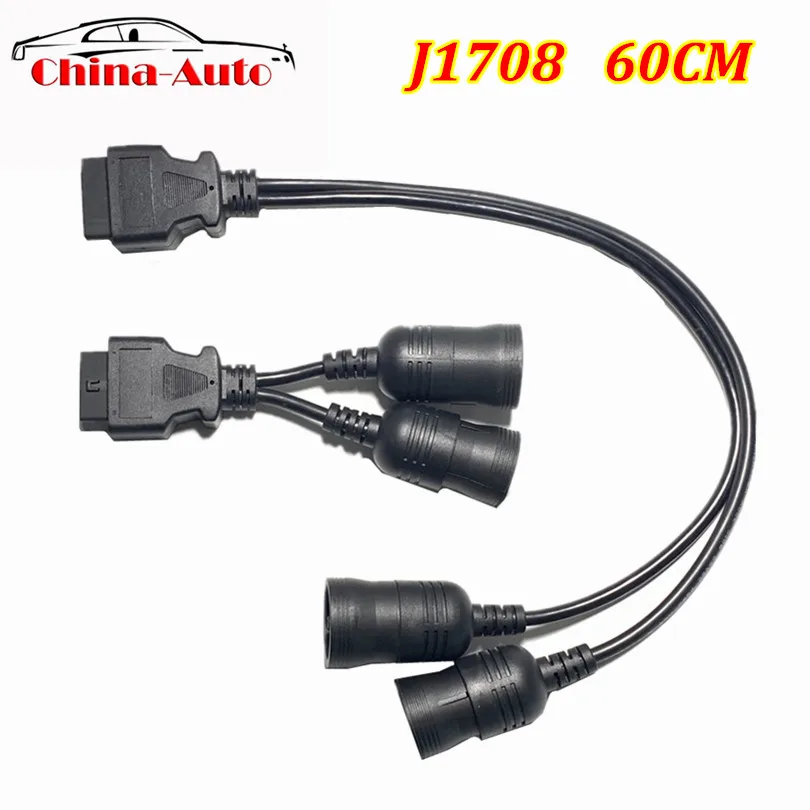 Автомобильный Грузовик Y кабель OBD OBD2 16pin Female To J1708 6pin/J1939 9pin OBDII 60 см Y кабель диагностический кабель-адаптер