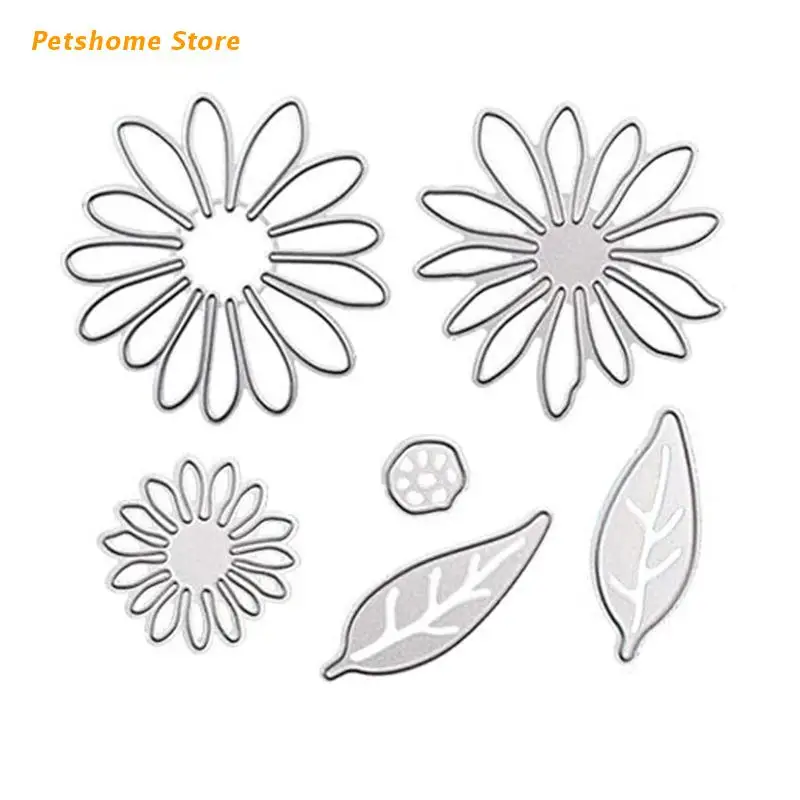 

LX9C Flower Leaves Metal Cutting Dies Stencil DIY Scrapbook Album Paper Card Template