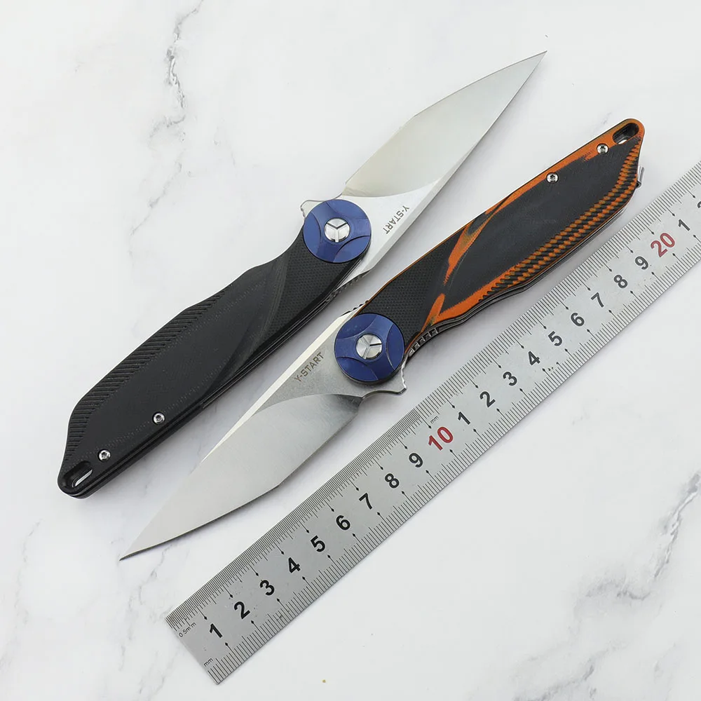 

Y-START LK5024 D2 Blade Flipper Folding Knife Ball Bearing Washer Outdoor Camping Hunting Pocket Knife EDC Tools G10 Handle