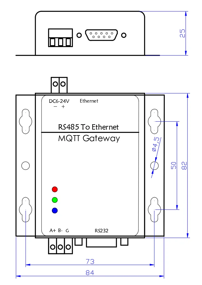 

YK-G716 RS485 Switch Network Port Modbus/PLC to MQTT Gateway Module