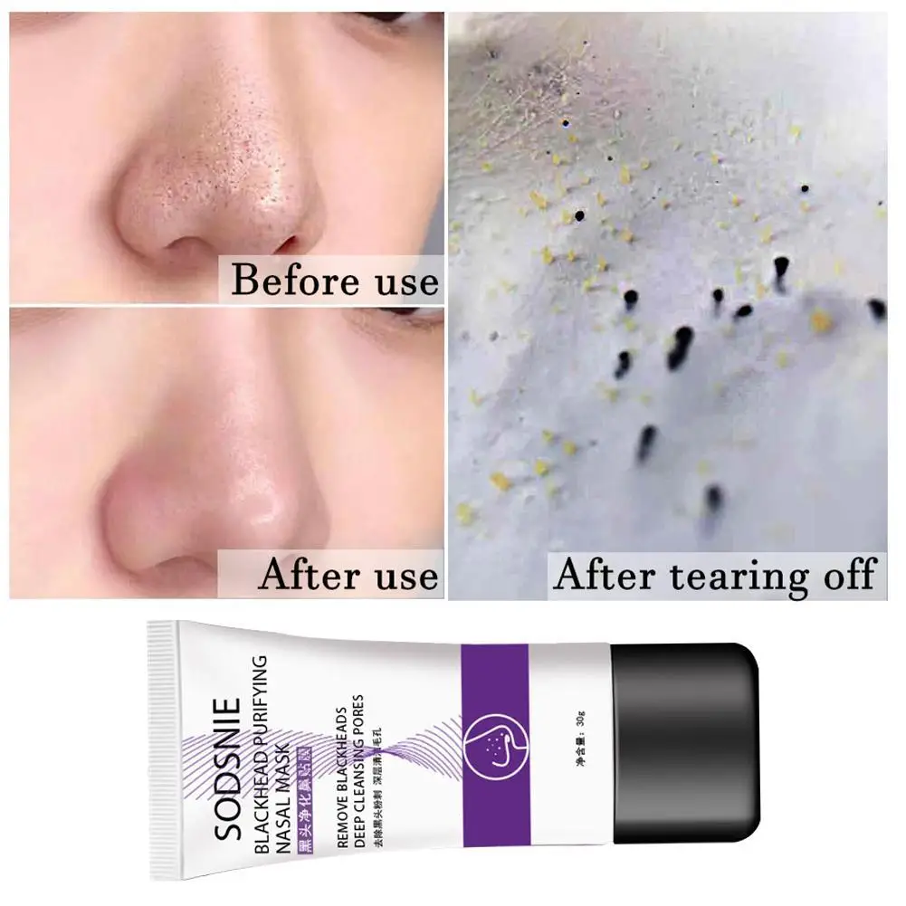 

40pcs With Pores Paper Blackhead Remover Mask Stick Remove Blackheads Deep Cleaning Cream Skin Smooth 30ml Care Stick