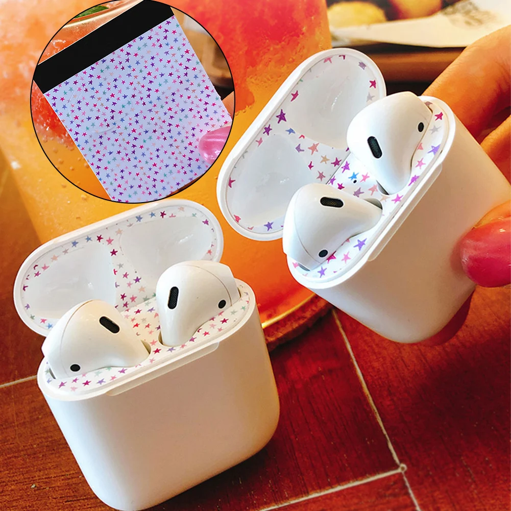 Пылезащитная наклейка чехол для Apple AirPods 1 2 гарнитура Защита кожи Airpods аксессуары