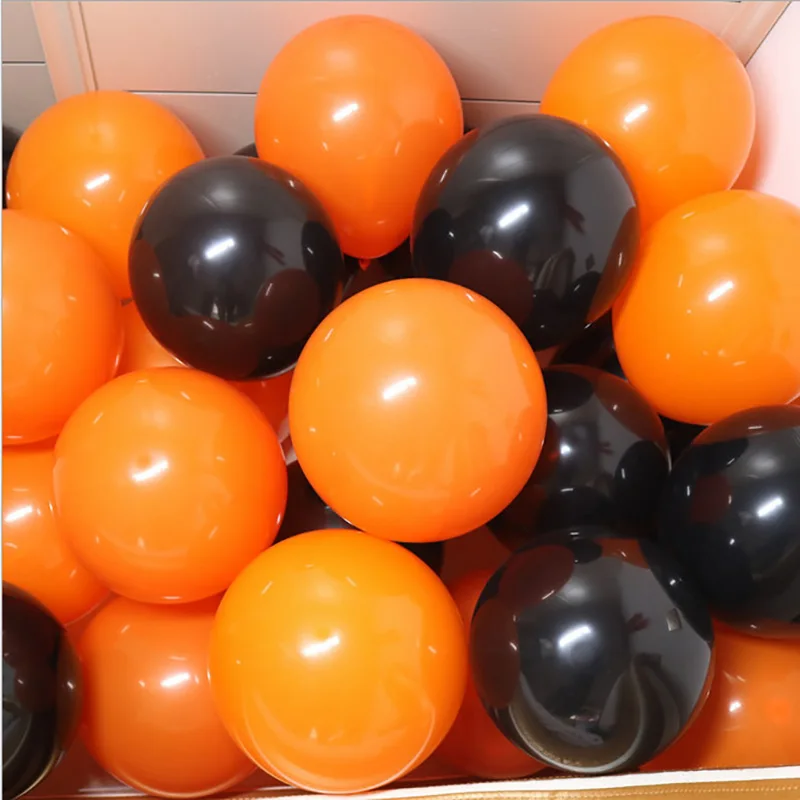 10 шт. черно-оранжевые латексные воздушные шары со скелетом-тыквой украшение для