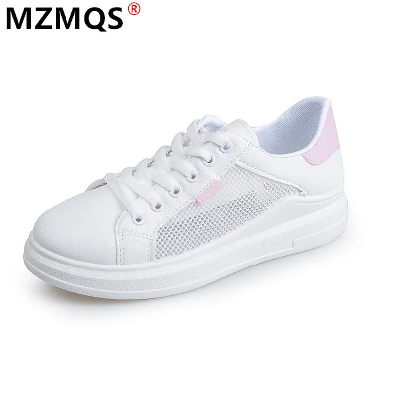 

Women Shoes 2021 New White Platform Sneakers High Heel Sneakers Women Casual Shoes Mesh Breathable Wedge Shoes Zapatillas Mujer