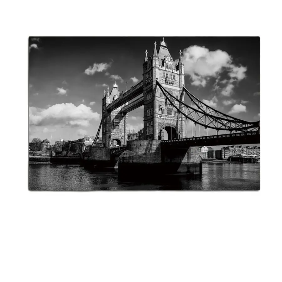 Черно-белая монохромная ткань в стиле лондонского моста фотография домашнее