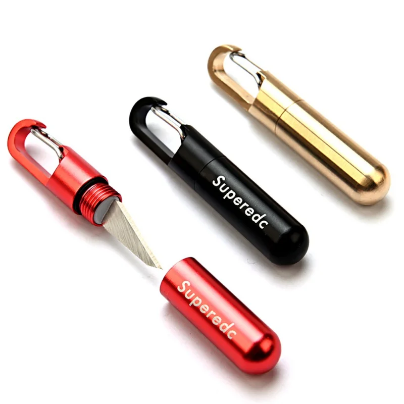 

Portable EDC Cutting Tool Brass Multi-function Mini Tool Key Ring Pendant Tool Push Key Self-defense Tiny Cutting Tool