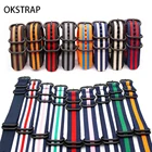 Ремешок нейлоновый для наручных часов, армейский спортивный браслет ZULU с черной застёжкой-кольцом, 18 мм 20 мм 22 мм 24 мм, аксессуары для часов