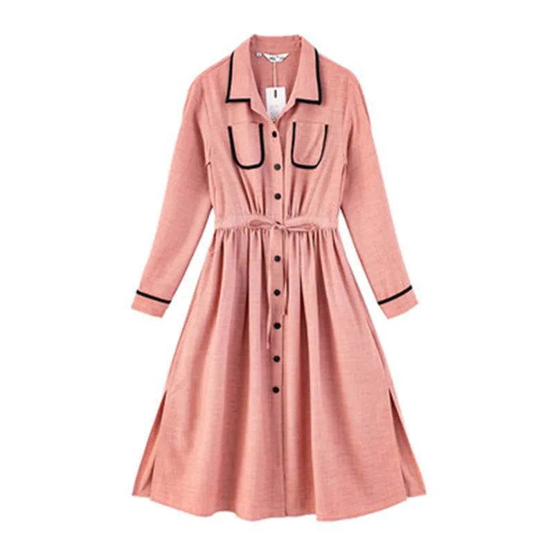 Винтажное французское платье-туника с завязками больших размеров женское модное