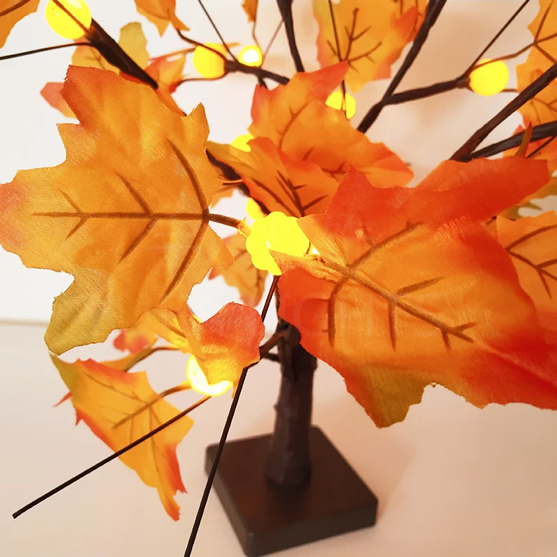 24 светодиодный Рабочий стол с подсветкой клены дерево Батарея работает на День