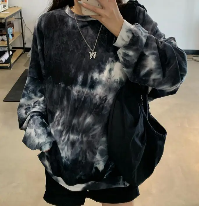 

Women's Long-Sleeved T-Shirt Loose Korean Style Top Mid-Length T-Shirt