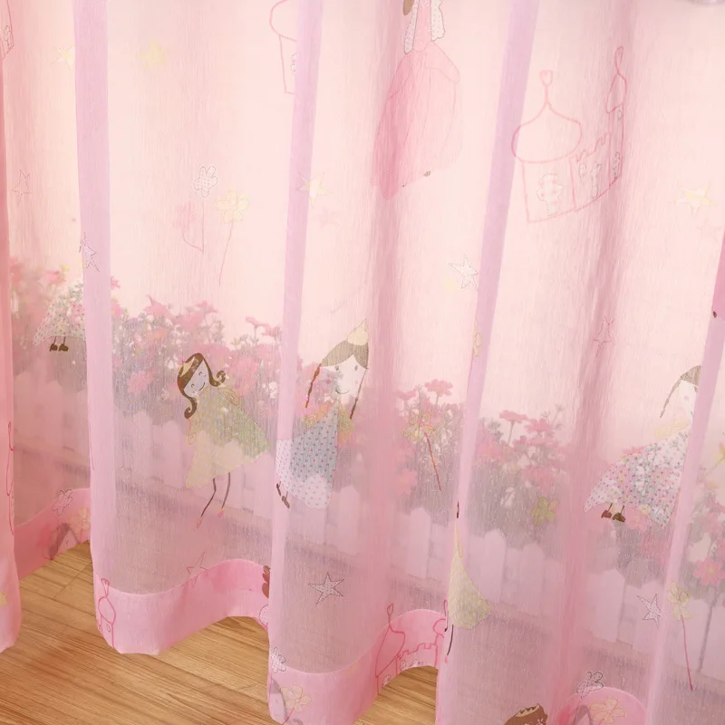 Детские занавески Мультяшные розовые принцессы для девочек детской комнаты