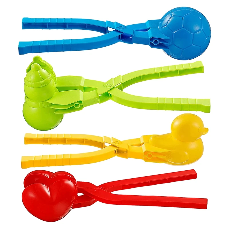 

4 Pcs Snowball Maker Toys Snow Toy Kit Snowball Maker Clip Spherical Duck Snowman Heart Snowball Maker Snow Ball Clip