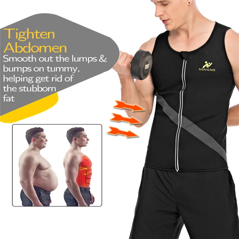 LANFEI Mens Body Shaper Sauna Vest Hot Neoprene Sweat Slimming Compression Tops Workout Gym Weight Loss Waist Trainer Shapewear
