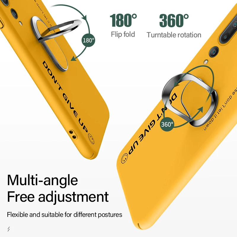 Ultra-thin Colorful Matte Hard PC Phone Case For Xiaomi Mi 10 9 8 SE Lite T Pro Redmi Note 7 Magnetic Stand Cute Frosted Cover