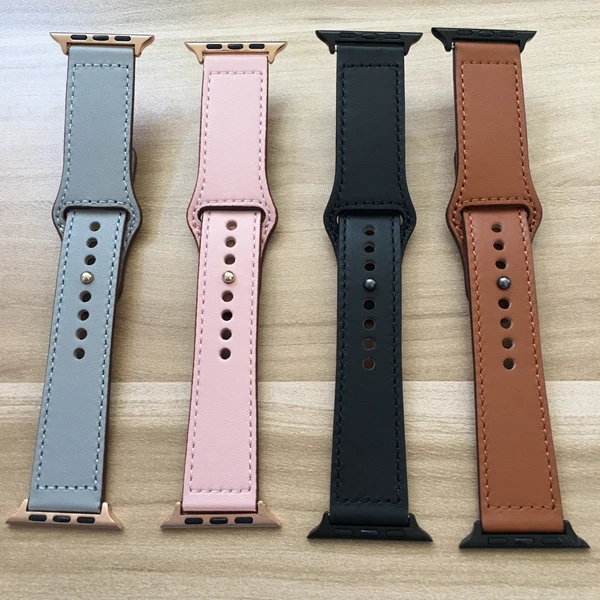 Из натуральной кожи петлевой ремешок для apple watch группа 4 42 мм 38 мм ремешок для iwatch 44 мм 40 мм 3/2/1 браслет аксессуары
