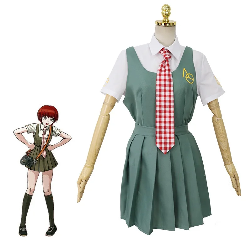 

Хэллоуин вечерние костюмы аниме Danganronpa 2 Косплэй костюм Коидзуми Mahiru женские Косплэй костюм 3in1 рубашка + платье + галстук-бабочка