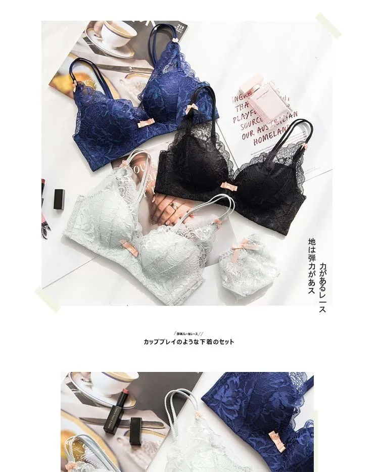 Roseheart Новое Женское модное красное сексуальное женское белье синий беспроводной бюстгальтер бант с кружевной отделкой хлопковые трусики нижнее белье бюстгальтер с мягкими чашечками