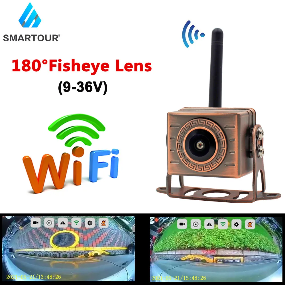 

Fisheye Lens Car Rear View Backup Camera Truck Bus 24V Automobile WiFi Wireless Reverse HD Night Vision For Iphone IOS Android