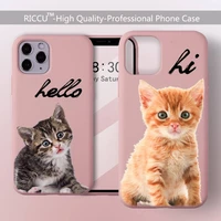 animal cat cute cat phone case for iphone 13 11 pro 8 7 plus x xr 13 12 pro mini xs max candy pink silicone covers