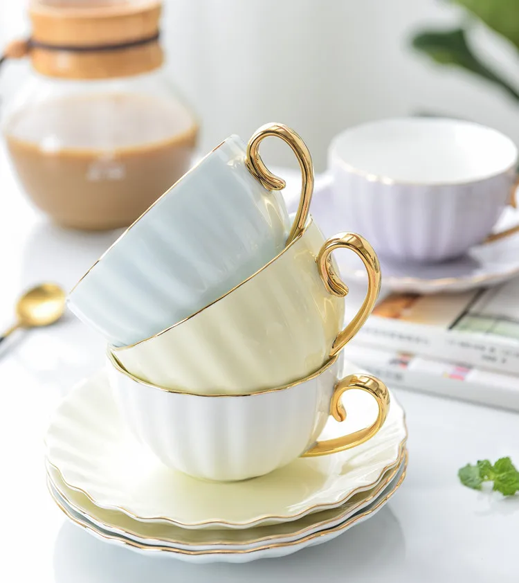 

Multicolor cute creative porcelain cup and saucer ceramic simple tea set modern design coffee cup Tazaspala cafe