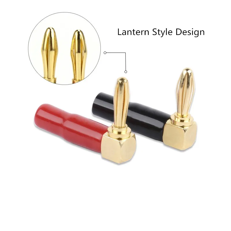 Разъем типа банан для динамиков Позолоченный разъем L 4 мм адаптер аксессуары 2 шт.