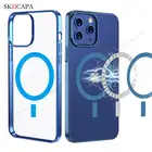 Магнитный чехол с покрытием 6D для беспроводного зарядного устройства Magsafing, прозрачный, для iPhone 12, 13 Pro Max, HD, APPLE 13 MINI