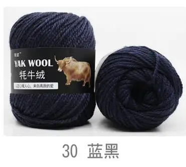 30 blue black TPRPYN 500 г = 5 шт. шерсть яка пряжа для вязания тонкой камвольной смешанной вязания крючком Пряжа Вязание свитер шарф - Цвет: 30 blue black
