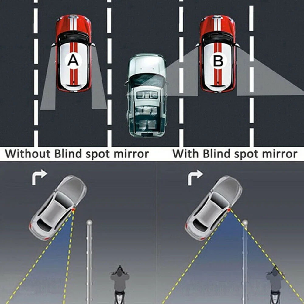

Replacement Blind spot mirror Adjustable Car Rearview Side view Wide angle Glass