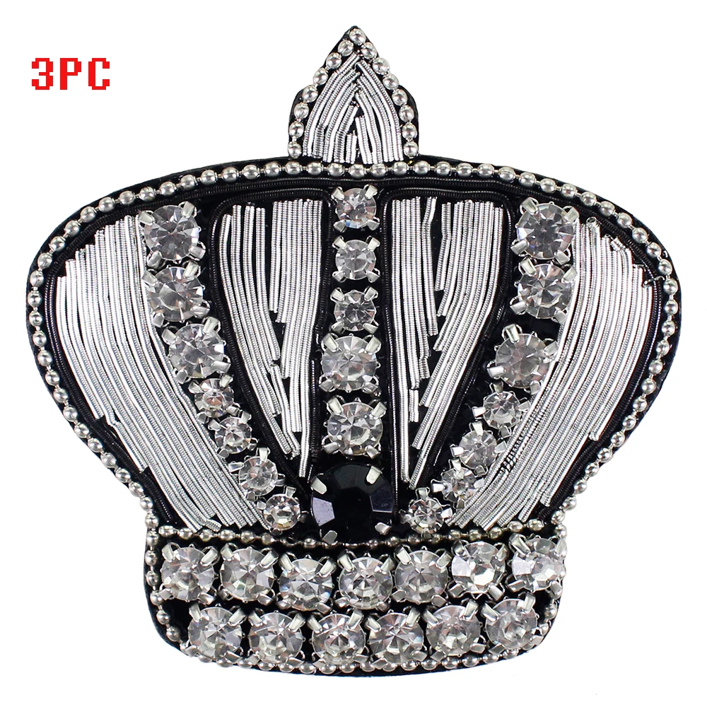 P62 D 3PC 1 шт. пчелиная Корона, венок, тигр, значок, Сердце Любви, индийский Шелковый патч, Аппликация из бисера, нашивки, винтажный вышитый значок для шитья P87 - Цвет: P62 D 3PC