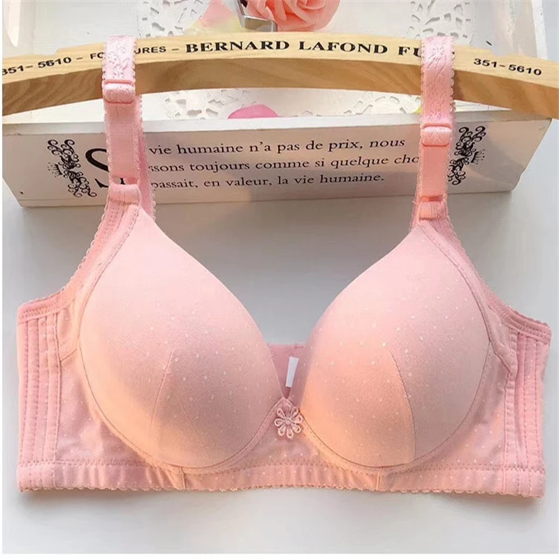 

women's bra New lingerie non-steel cotton breathable sweat-absorbent thin wave point student bra period girl underwear