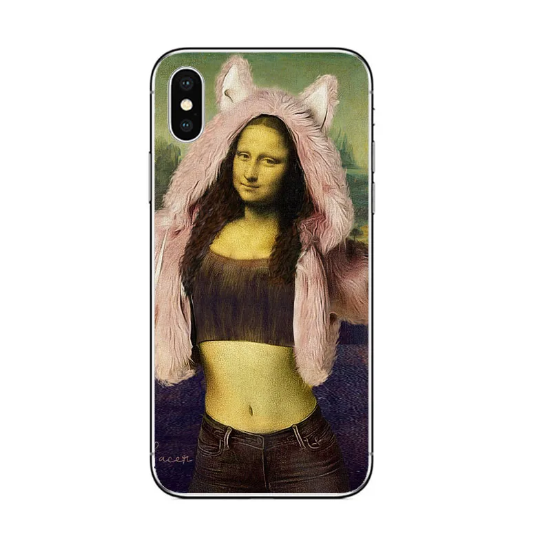Mona Lisa Van Gogh Phone Case Art Paint Pattern Print for iphone X XR XS MAX 8 7 6 5 6S 5S SE PLUS soft TPU Silicone Cases Cover | Мобильные
