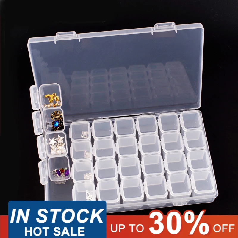 Прозрачный пластиковый органайзер 28 ячеек|Алмазная мозаика и вышивка| |