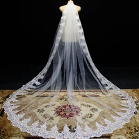 mantilla lace wedding veil sparkling sequins lace long bridal veil with comb white ivory 3 meters bride veil wedding accessories