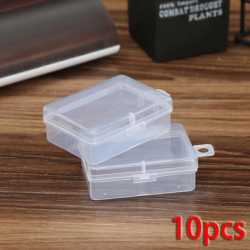 10pcs Mini Plastic Storage Box Medicine Box Earplugs Jewelry Bead Pill Transparent Organizer Container Case