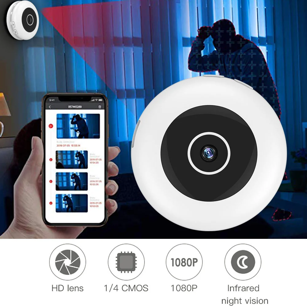 Белый Портативный WIFI мини камера видеокамера датчик движения Спорт на открытом